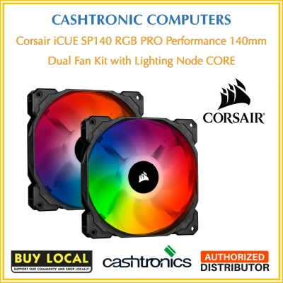 Corsair iCUE SP140 RGB PRO Performance 140mm Dual Fan Kit with Lighting Node CORE