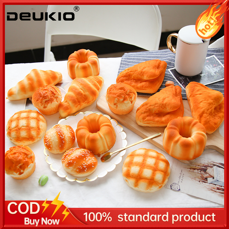 DEUKIO Realistic Bread Squishy Toy Stress Relief捏捏乐 for Kids and Adults - Soft PU Foam Squeezable Food Play ราคา 52 บาท*ส่งฟรี