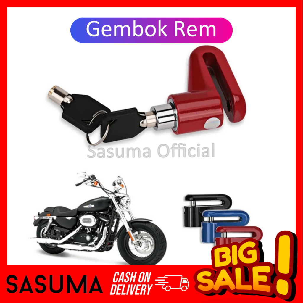 SASUMA Kunci Gembok Rem Cakram Disc Brake Lock Safety Anti Maling Original Honda Semua Merek Motor Harga 19,000 rupiah*Gratis Ongkir