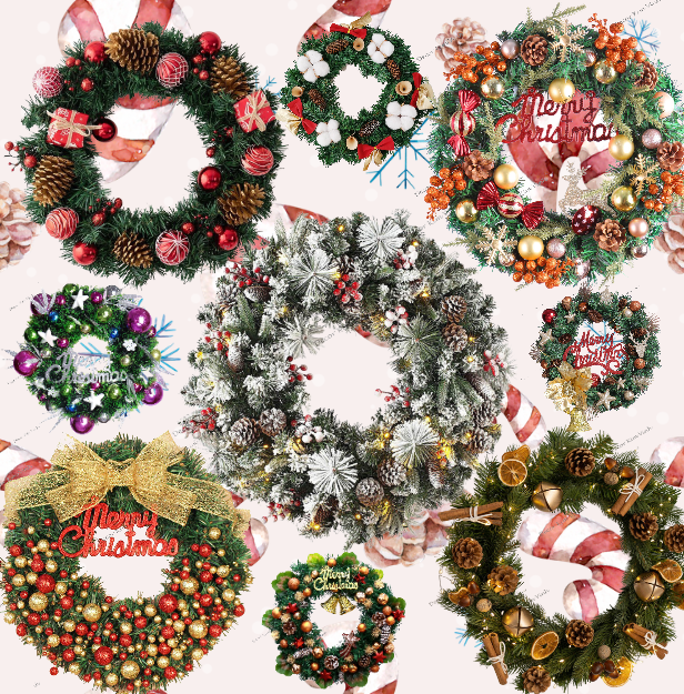 Vòng Nguyệt Quế Giáng Sinh, Vòng Hoa Treo Tường BST03 Nhiều Mẫu Xinh Lung Linh