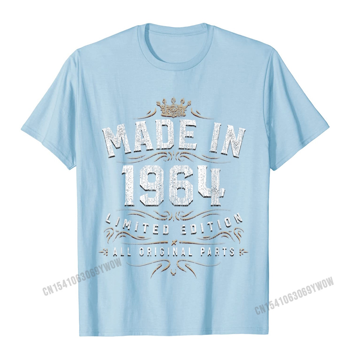 Camisa Family T Shirt for Men Cotton Fabric Father Day Tops Shirt Simple Style Tops & Tees Short Sleeve Prevalent Round Collar Made In 1964 Shirt Birthday 55 Limited Edition Image Gifts__994 light