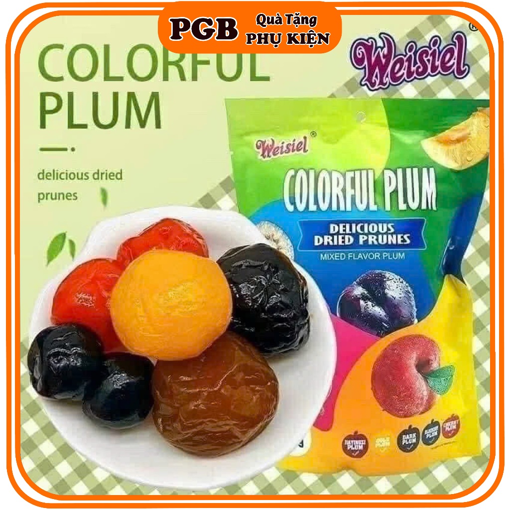 [ Ô MAI Mix nhiều Vị- NGON ] Ô mai Xí muội ,Cheri, việt quất, Mận Mix Trái Cây Plum Weisiel gói lớn 408g - 428g