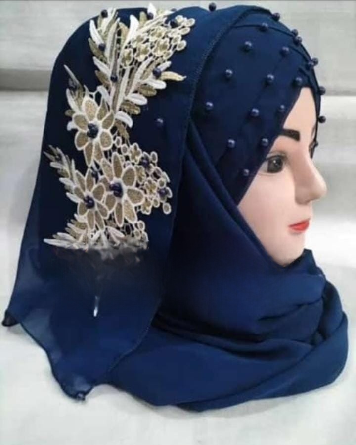 6 Step Ready to Wear Hijab – Premium Quality Instant Style Scarf for Muslim Women Girls | Elegant Chiffon Fabric with Patchwork Design | Trending Sharp Look Hijab in Multiple Colors for Prayer, Daily Wear, Outdoor & Formal Occasions by Patel Fashion