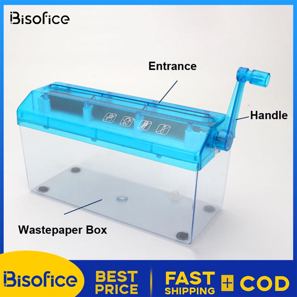 Bisofice Máy hủy tài liệu thủ công Máy hủy giấy có độ ồn thấp Máy hủy tài liệu cầm tay 22 9cm Chiều rộng đầu vào Công suất lớn cho trường học