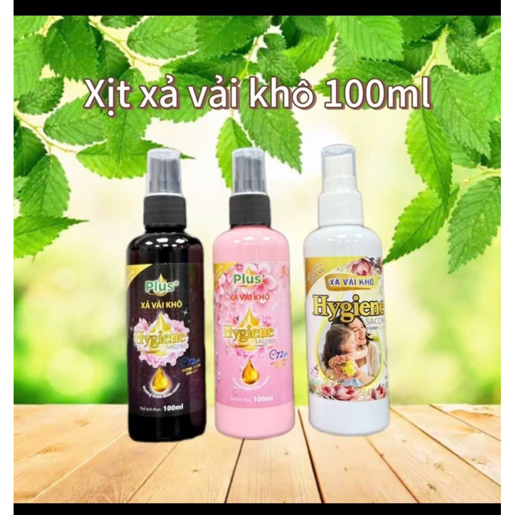 Combo 5 chai xịt xả vải khô Hygiene Sacom 100ml lưu hương chống ẩm mốc trên quần áo