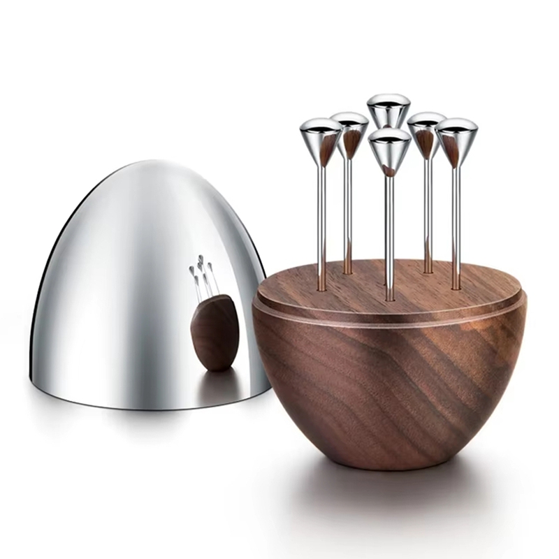 【Latest model】 Stainless Steel Decorative Toothpick Holder Luxury Model with Walnut Base for Table Decoration Home Decor Party Bar ราคา 1,339 บาท*ส่งฟรี
