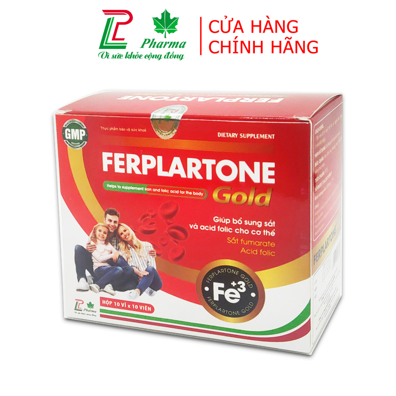 Viên uống bổ máu Ferplartone Gold LP Pharma - bổ sung Sắt hữu cơ
