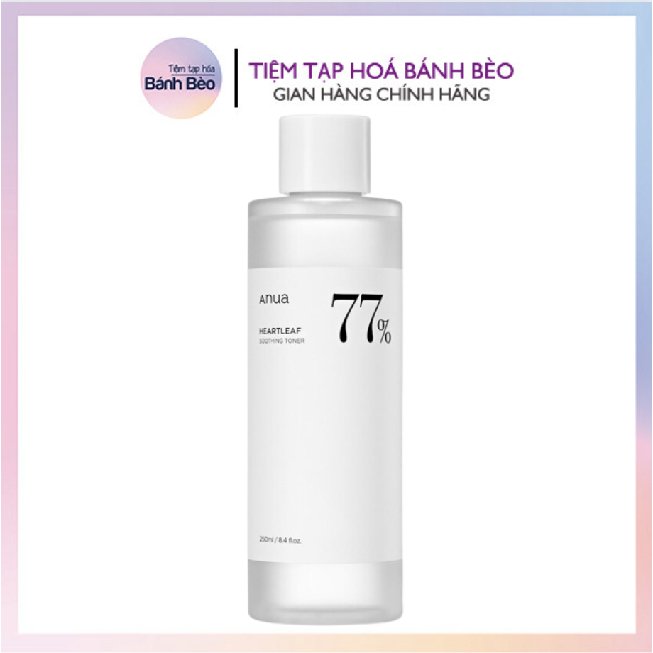 TONER Diếp Cá ANUA HEARTLEAF 77% SOOTHING TONER 250ML Nước Cân Bằng ANUA Nước Hoa Hồng ANUA