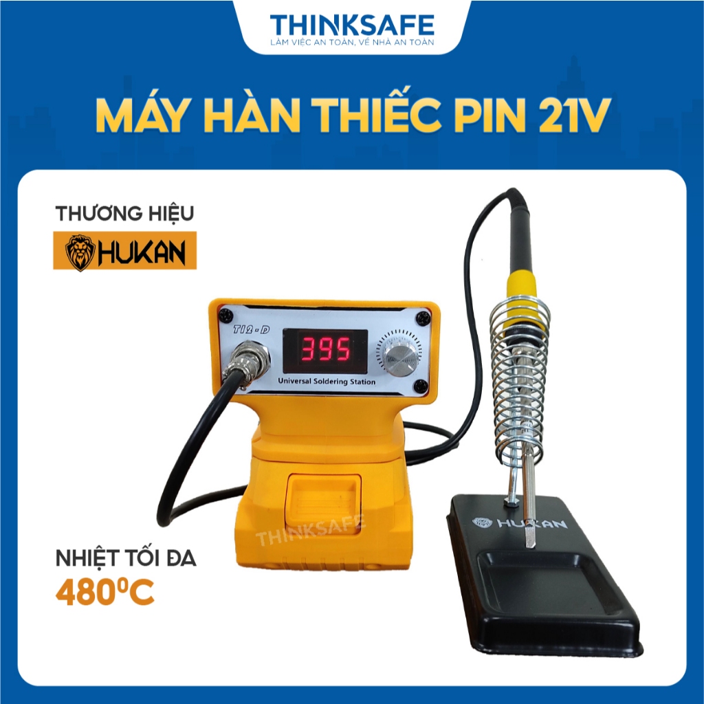 Máy hàn thiếc pin 21V HUKAN HK-SIS480 công suất 500W nhiệt độ 150°C - 480°C chân pin M21 chưa kèm pi