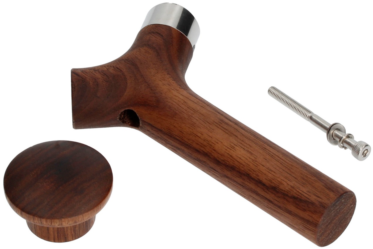 Bộ tay cầm gỗ thay thế ấm fellow – stagg wooden handle and lid pull kit walnut