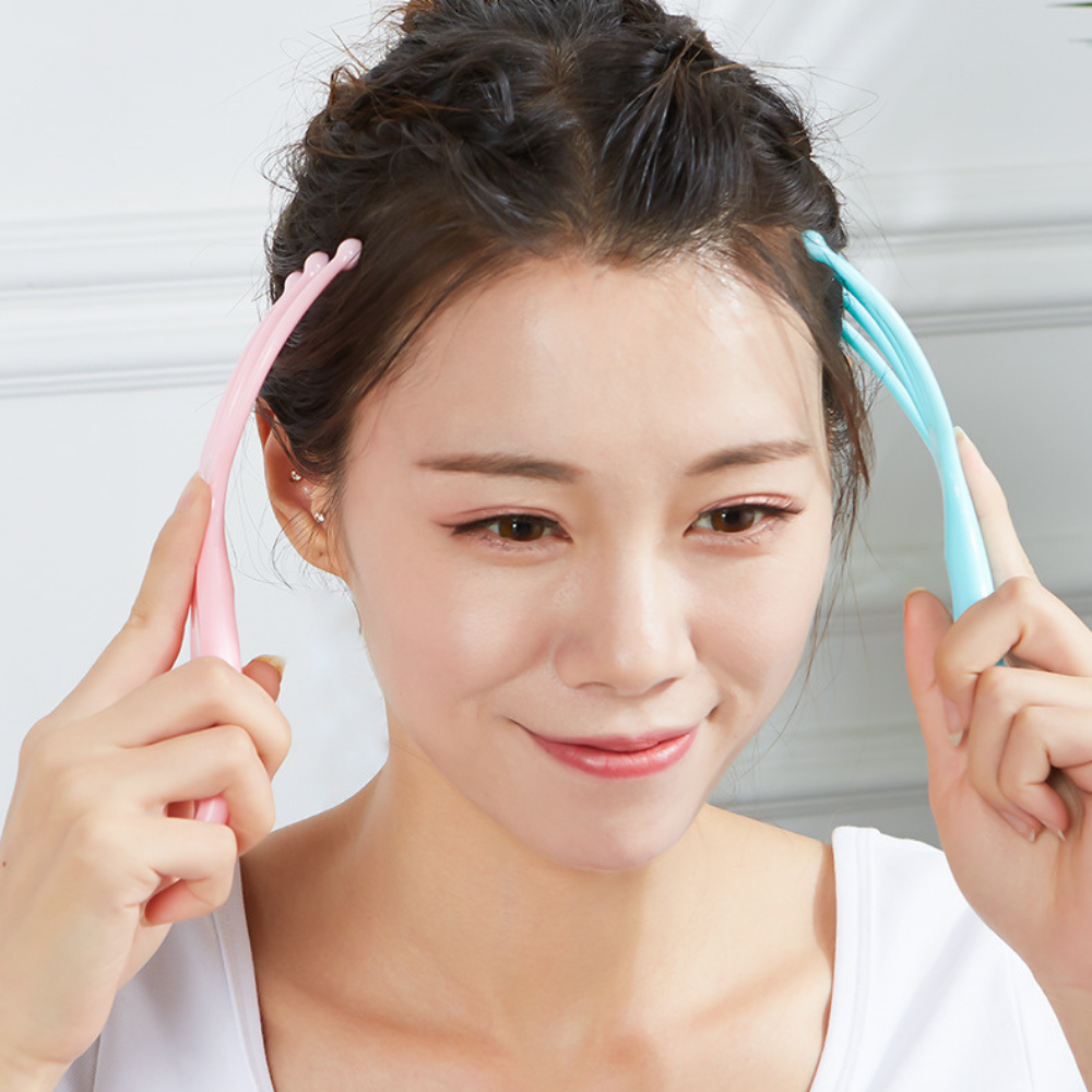 Massage đầu Dụng cụ mát xa đầu 5 nhánh gắn bi sắt Giúp Lưu Thông Máu Tốt-Cozyzone