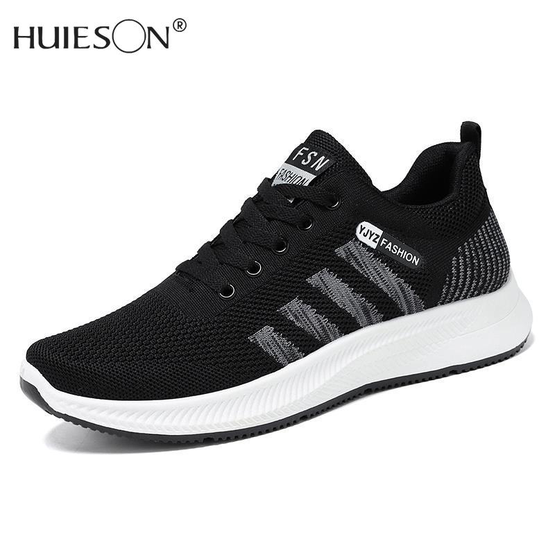 【Huieson】Men's Shoes New Fly Woven Air Cushion Casual Sports Shoes Men's Trend Running Shoes