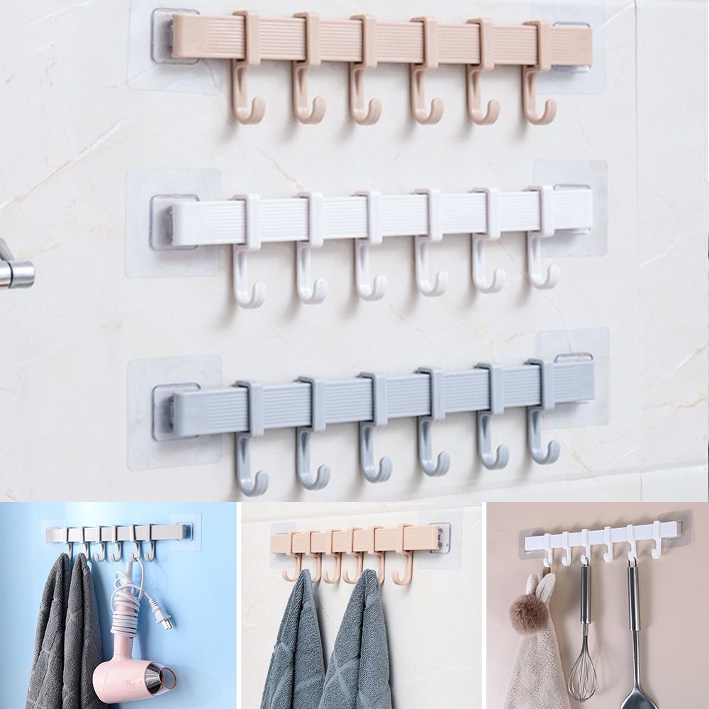 Spwsm43018 Chất Lượng Cao móc cửa Nhà Bếp Tự Dính giá lưu trữ móc treo tường giá đựng đồ phòng tắm Giá 6 Móc