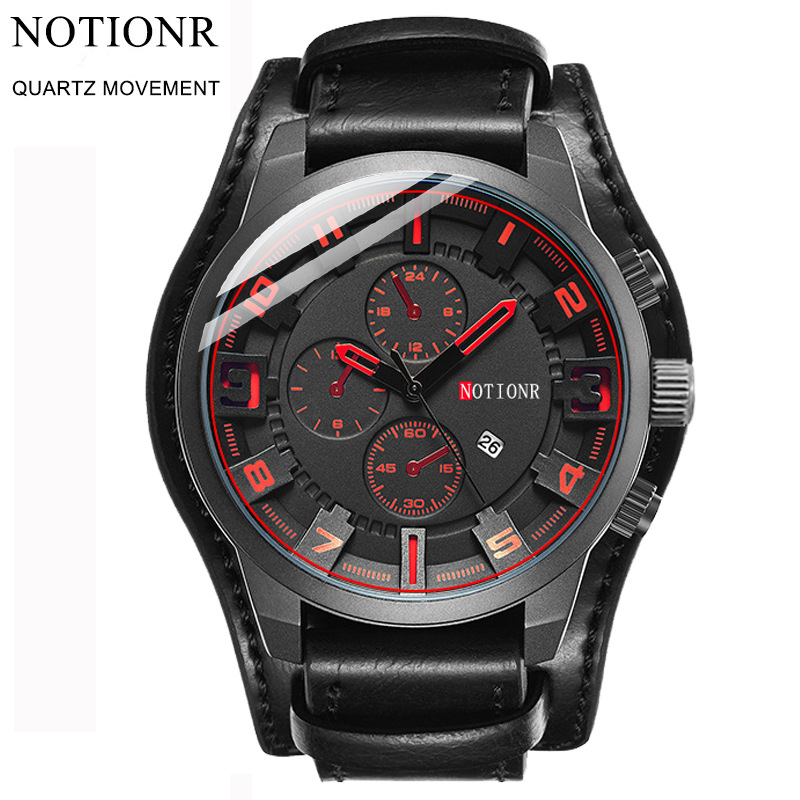 NOTIONR Brand Watch Men Casual Sports Watch for Men Trendy Leather Business Quartz Watch Multifunctional Calendar Wrist Watch ราคา 286 บาท*ส่งฟรี