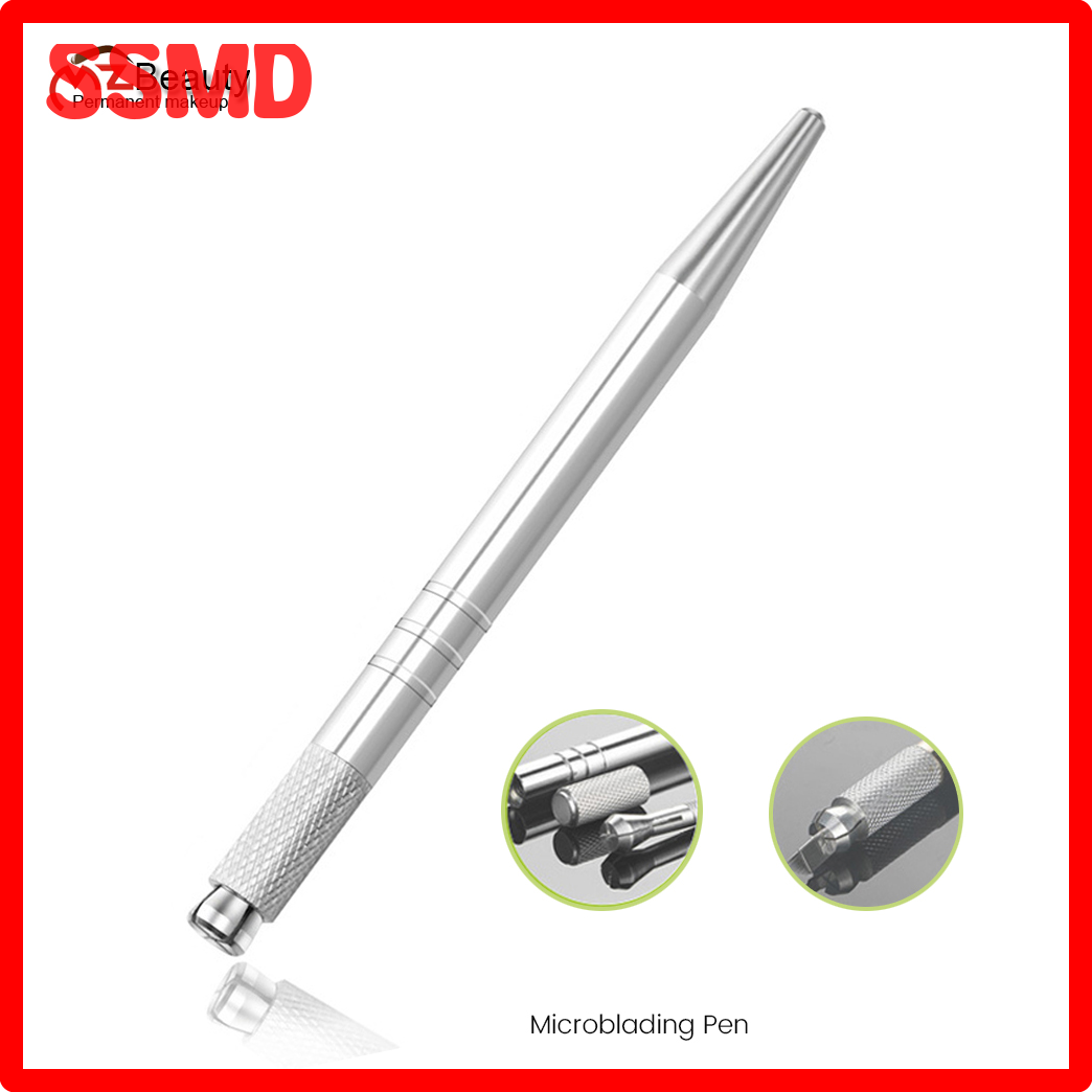 [SSMD]☀☀ Gesteriliseerde Microblading Pen Handmatige Gereedschappen Permanente Make-Up Pistool Wenkbrauw Zilver Lamina Tebori 3d Messen Tattoo Accessoires Naalden