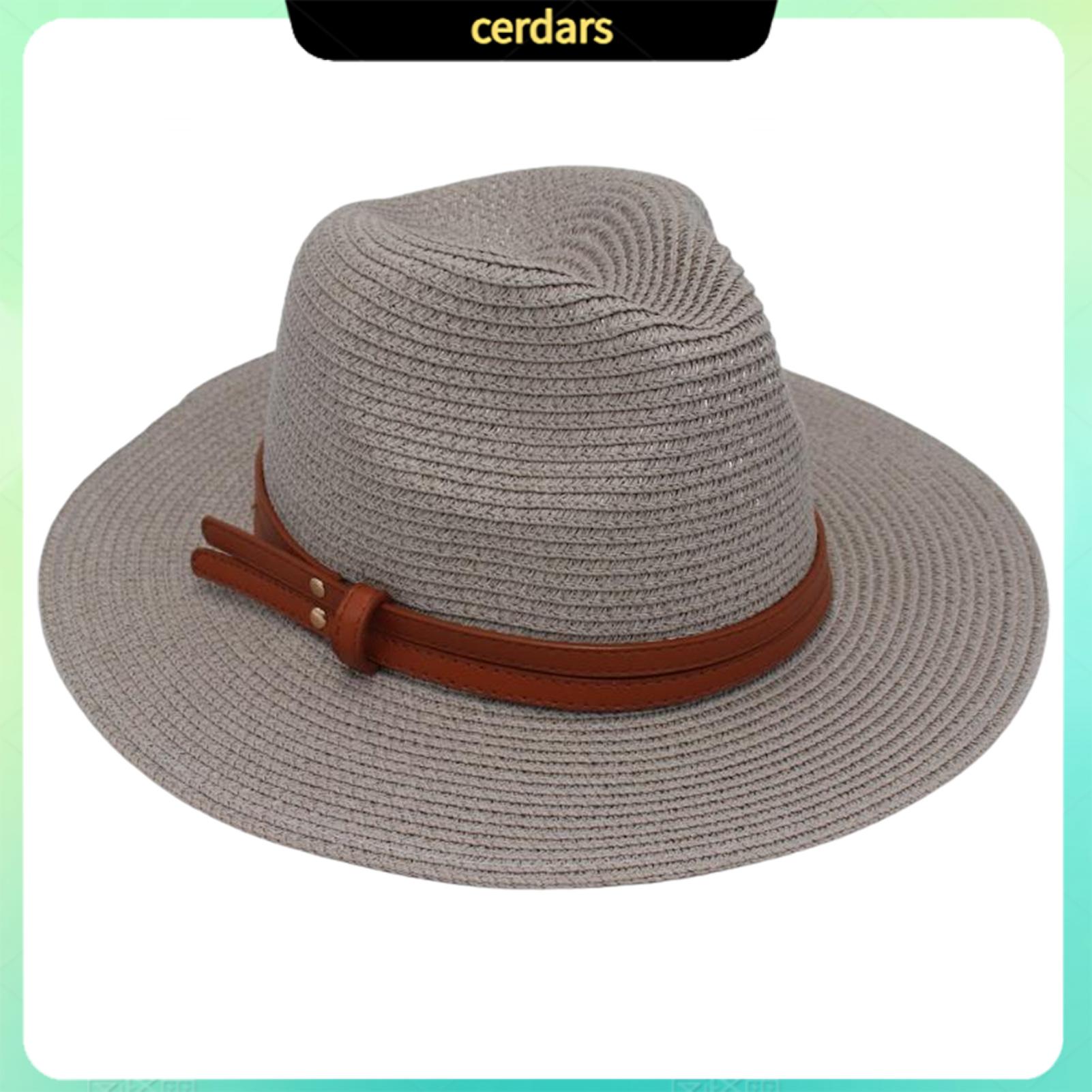 Cerdars Wrinkle Resistant Sun Hat Lightweight Summer Hat Women’s Wide Brim Straw Hat with Faux Leather Belt – Adjustable Foldable Summer Beach Hat for Uv Protection Jazz Style Perfect for Asia Outdoors - 8