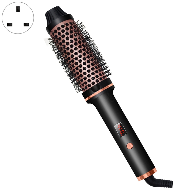 【Latest model】3in1 Ionic Hair Curler Straightener Professional Curling Iron Heated Hair Styling Brush Anti-Scald Thermal Brush
