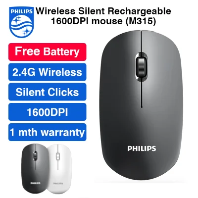 Philips M315 (SPK7315) Wireless Silent Mouse Gaming Mouse For Home Office PC Computer Laptop
