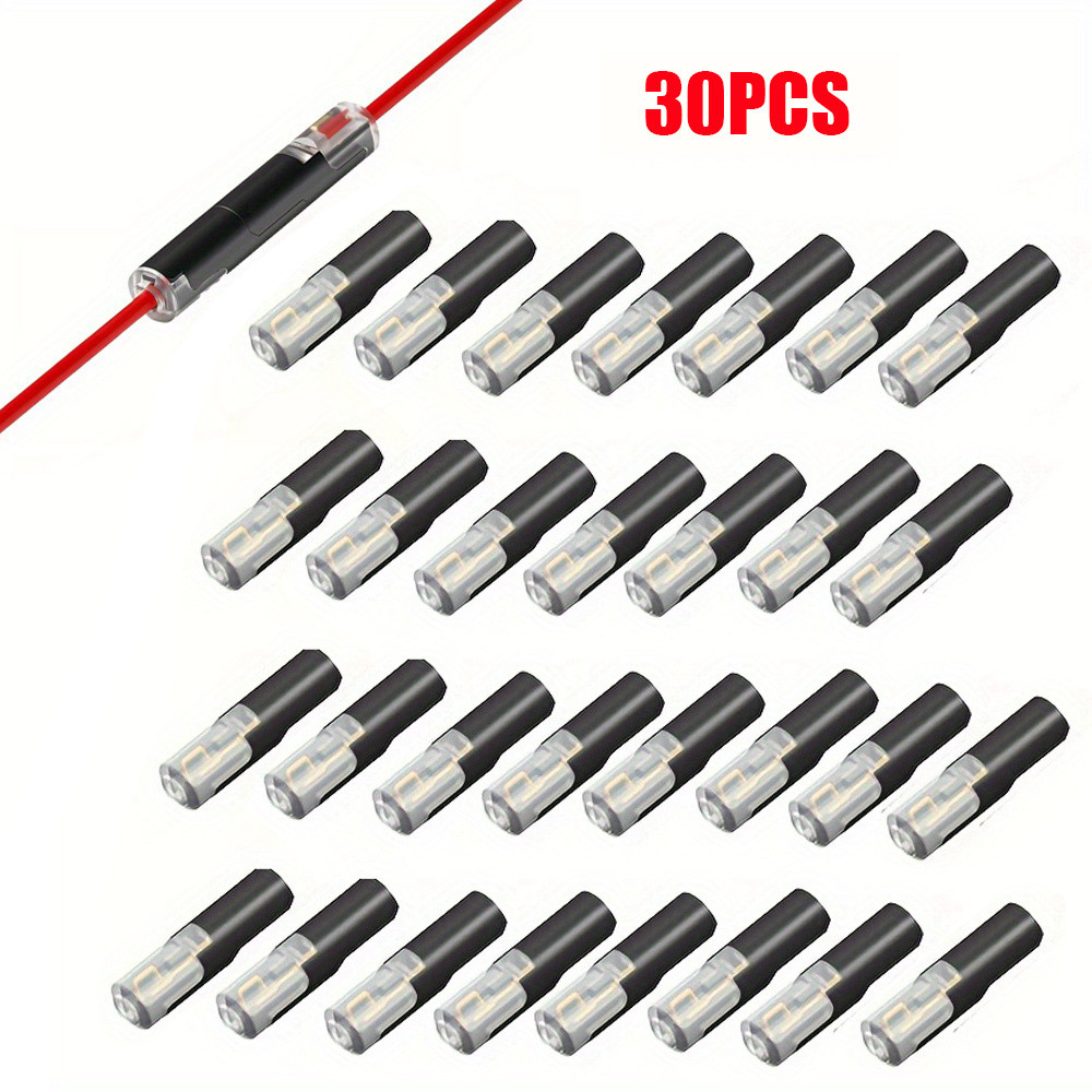 15/30PCS Set Quick Wire Connector D1 Pluggable Solderless Terminal Block for LED Strip Car Light 16-18 AWG Rock Solid Connection