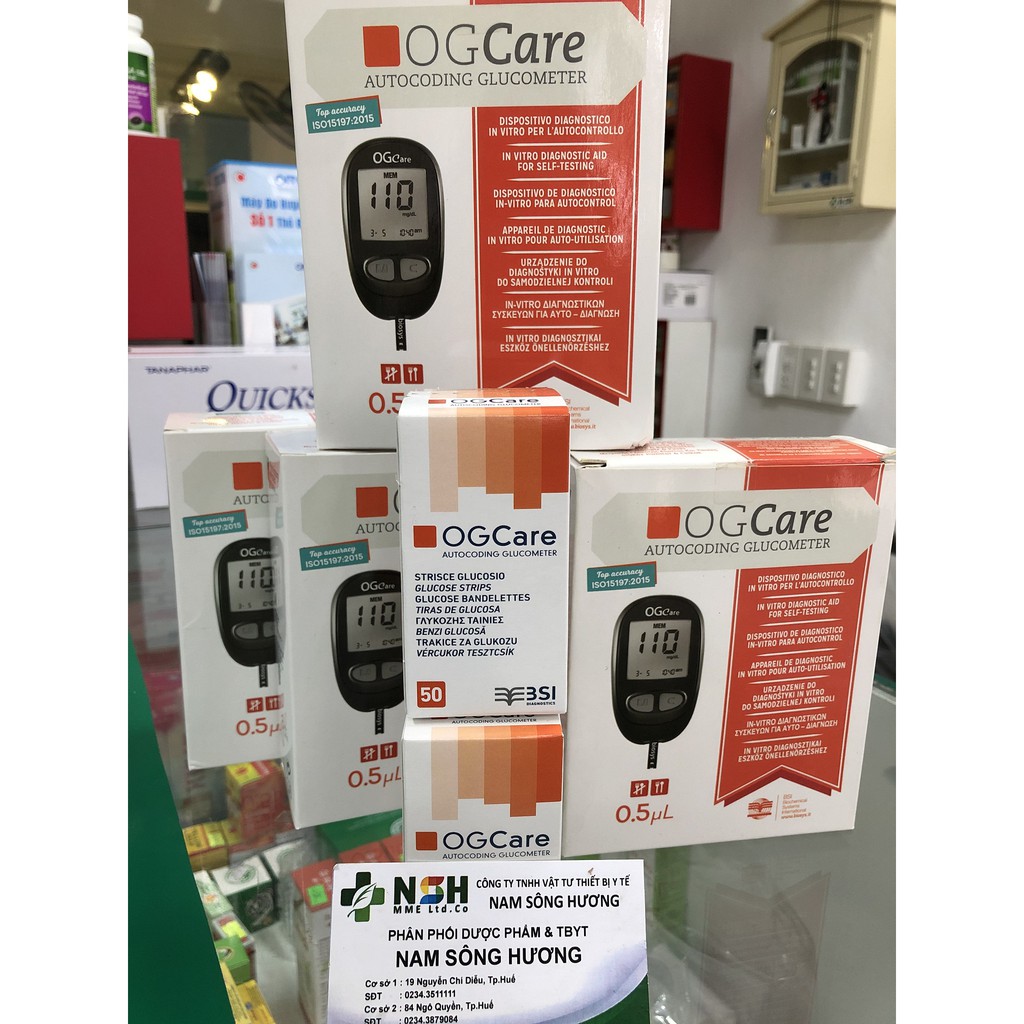   DATE MỚI  Que TEST thử đường huyết TIỂU ĐƯỜNG CHO MÁY OGCare OG CARE Hộp 25 50 que của Ý QUE THỬ ĐƯỜNG HUYẾT OGCARE 