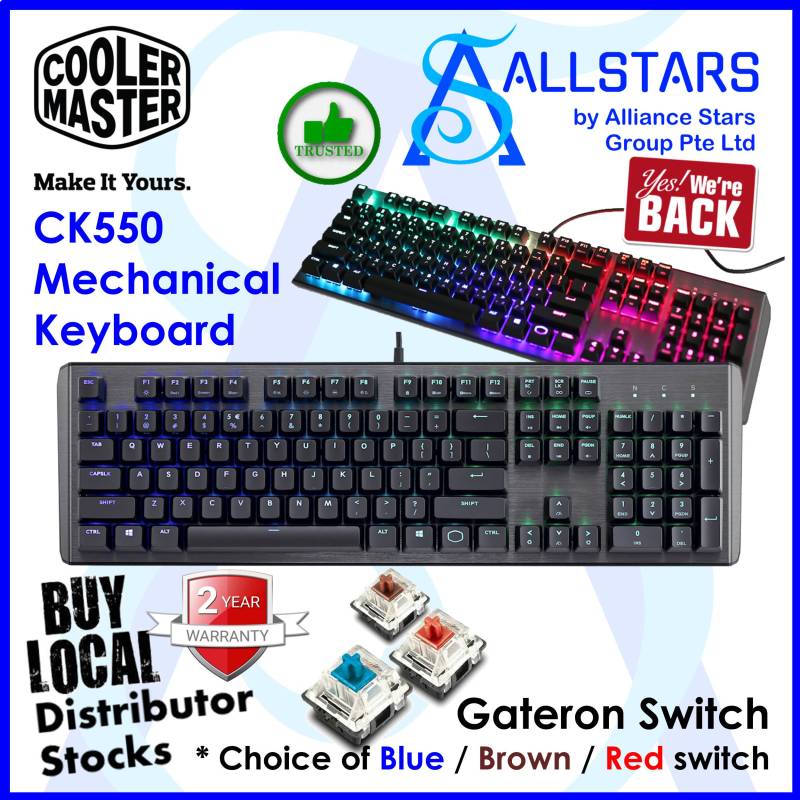 Allstars We Are Back Gaming Promo Cm Coolermaster Cooler Master Ck550 Rgb Mechanical Keyboard Gateron Blue