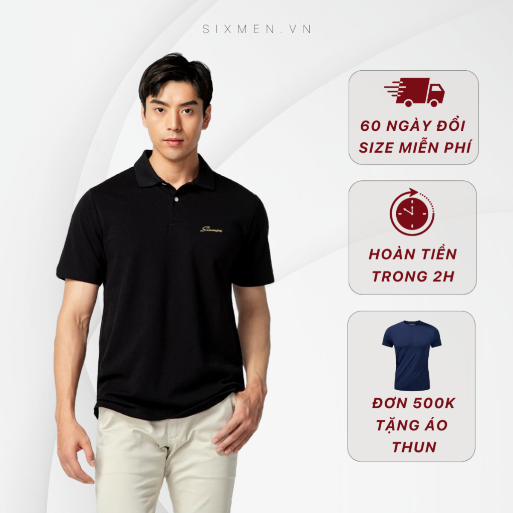 Áo thun Polo nam cao cấp có cổ bẻ SIXMEN [Tặng Kèm Hộp Quà] - Polo SIXMEN - vải cá sấu cotton thoáng