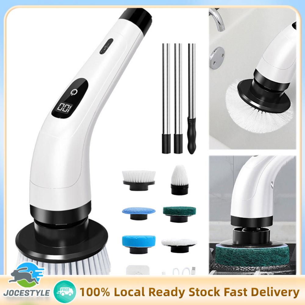 Jocestyle Battery-Powered Spin Scrubber with Extendable Handle and 2 Speeds for Easy Kitchen and Bathroom Cleaning - Jenama JOCESTYLE Harga 51 Ringgit*Penghantaran Percuma