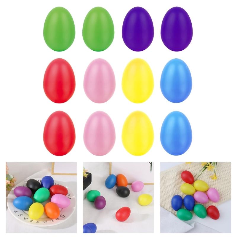 12 Gói Vibrant Trứng Shakers Trẻ Em Orff Bộ Gõ Công Cụ Thúc Đẩy thưởng thức âm nhạc Tốt Động Cơ phát triển kỹ năng
