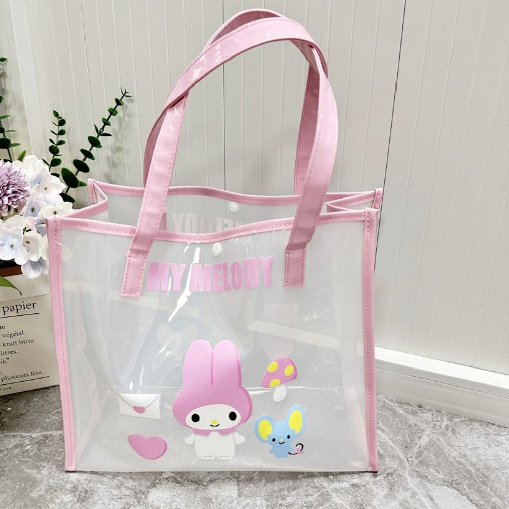 GOUPDO Trong suốt Túi xách thạch sanrios Anime Hoạt hình dễ thương Túi tote du lịch  Tay cầm bền Túi giặt - 6