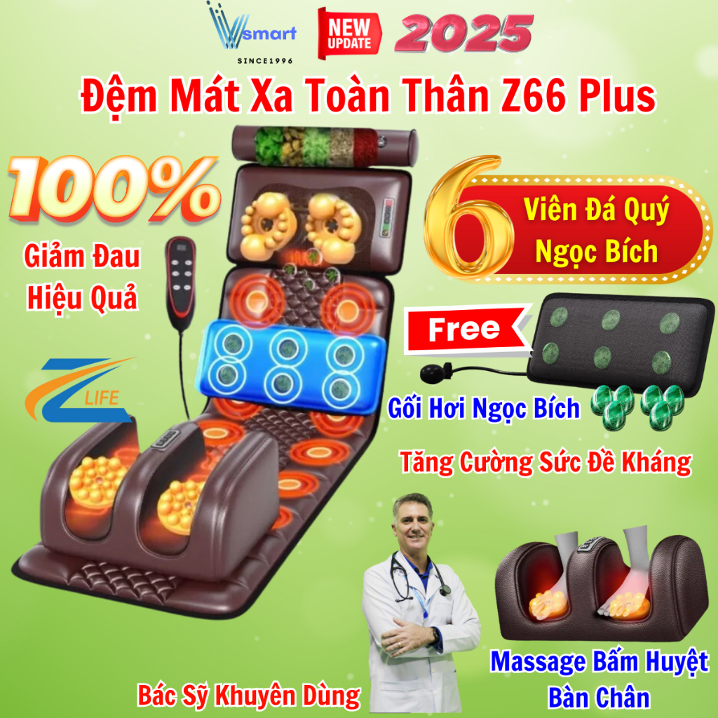  Đệm Massage Toàn Thân Nhật Bản 6 Đá Ngọc Bích Nệm Thảm Ghế Massage Cổ Vai Gáy Mát Xa Bấm Huyệt Chân 