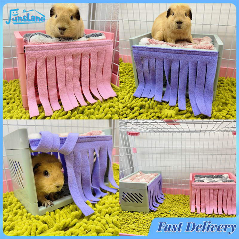FunsLane Hide House Bed Tassel Door Curtain Soft Comfortable Washable Small Animals Cage Accessories For Guinea Pig - ยี่ห้อ FunsLane ราคา 40 บาท*ส่งฟรี