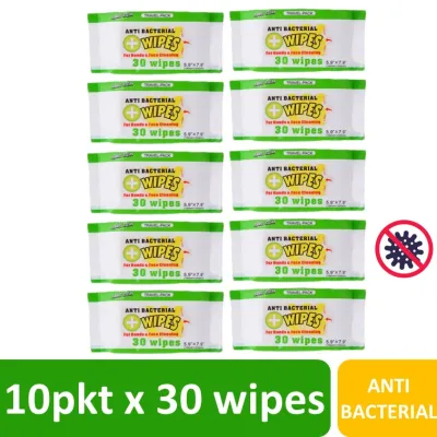 Pack of 10 Anti Bacteria Wet Wipes Tissue for Hand & Face Cleaning Pack Wipes