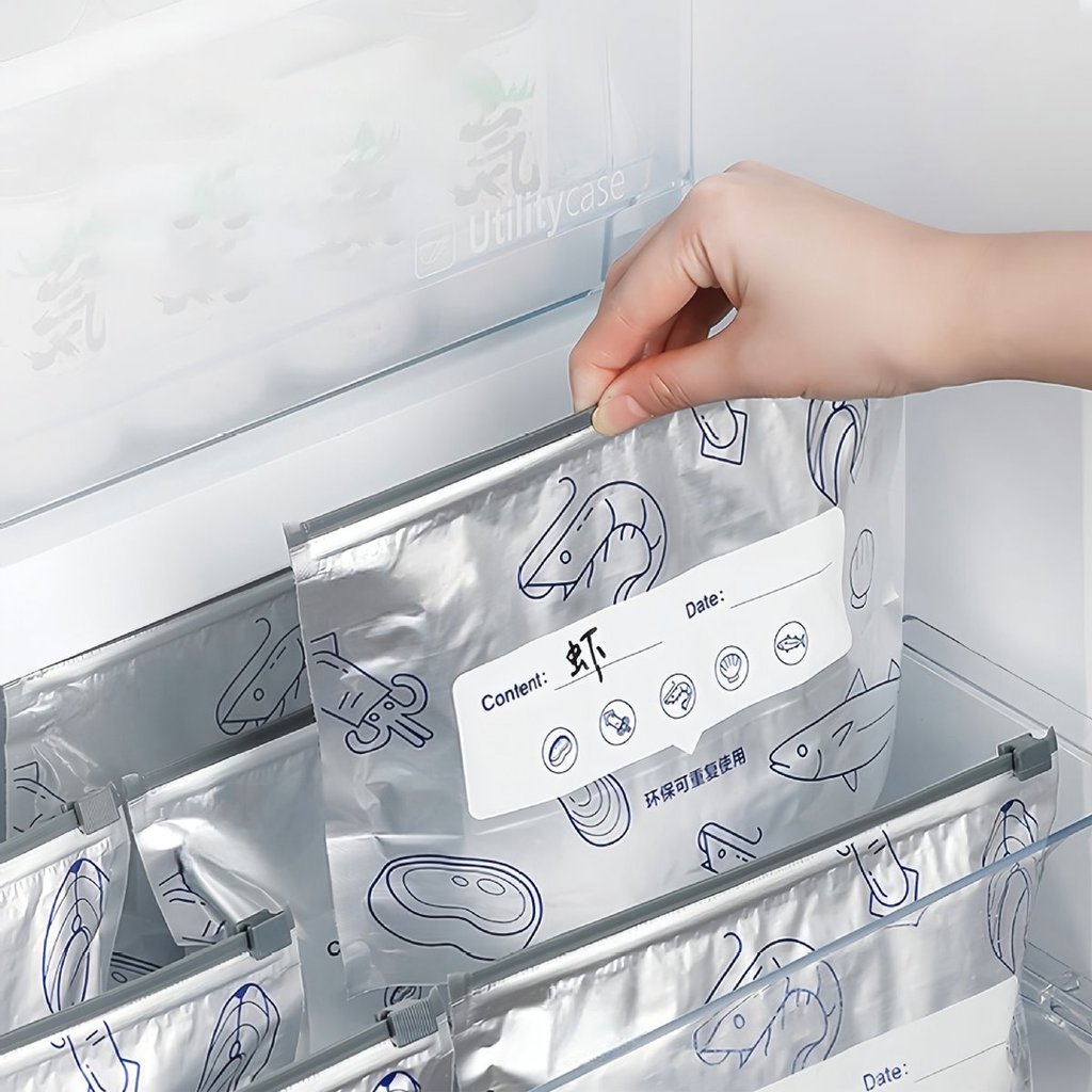 Set 10 Túi zip bạc đựng thực phẩm tươi sống chất liệu tráng bạc titan bảo quản độ tươi,có khoá tiện lợi,tái sửdụng BEAU4