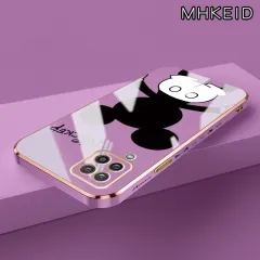 MHKEID Casing Ponsel untuk Samsung A12 5G M12 F12 A11 M11 Case pelapis mewah tipis baru Mickey lucu Casing pelindung Kesing lunak tahan guncangan HP penutup belakang perlindungan lensa Softcase