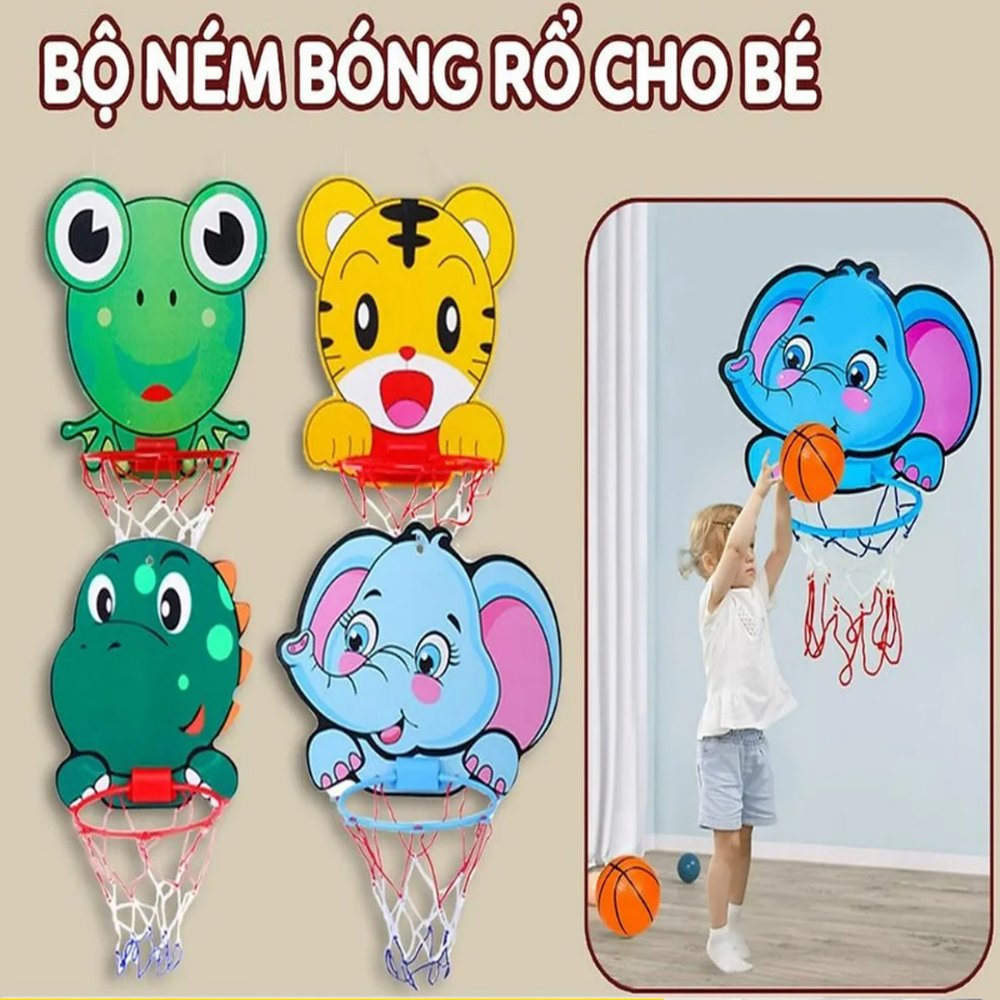 Đồ chơi Trò Chơi Bóng Rổ Cho Bé - Gia Đình treo tường, Giúp bé vận động, chơi đùa thỏa thích, tăng chiều cao, khỏe mạnh.