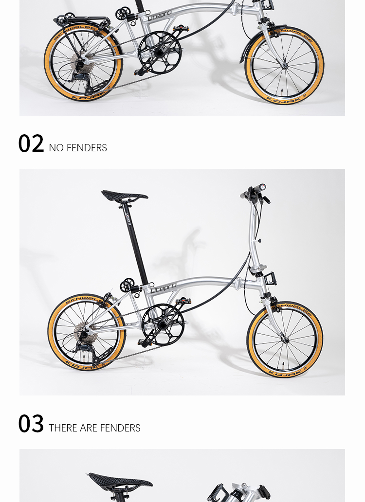 Litepro จักรยานพับ 16 นิ้ว 9 สปีด S9 อะลูมิเนียมอัลลอย จักรยานพับสามพับสไตล์ย้อนยุคสำหรับผู้ใหญ่ พกพาสะดวก