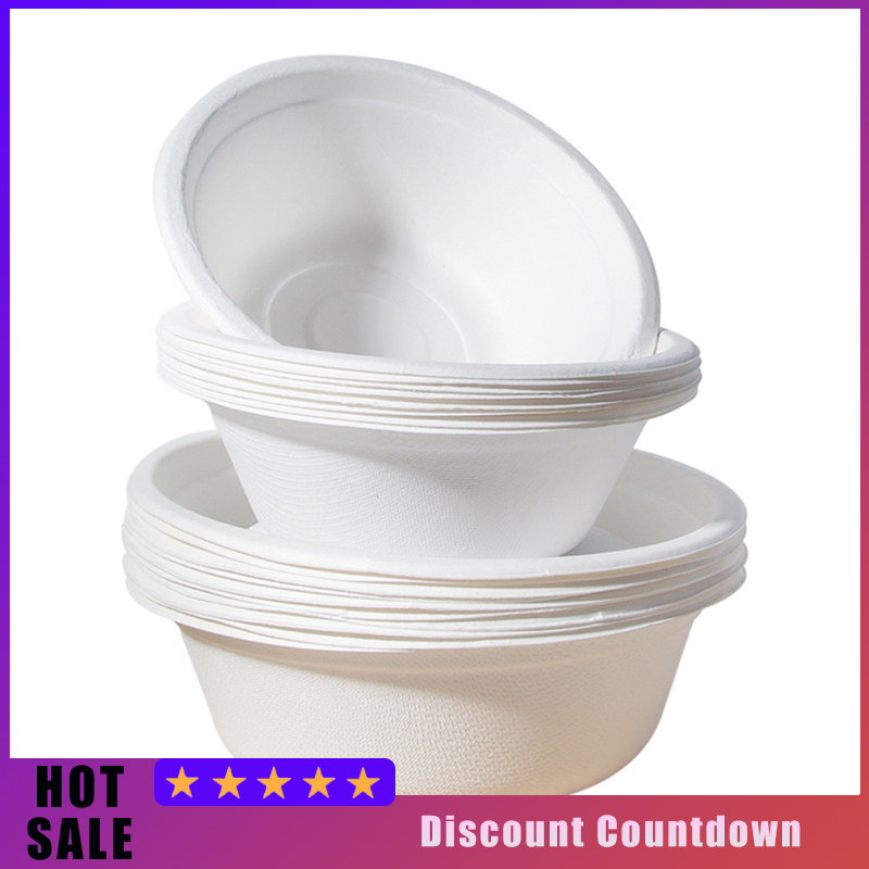 Chó Bát du lịch xách tay Thức ăn cho chó mèo bát đựng nước giấy vật nuôi Khay phục vụ compostable vật nuôi bát cho ăn 350ml / 500ml 10pcs