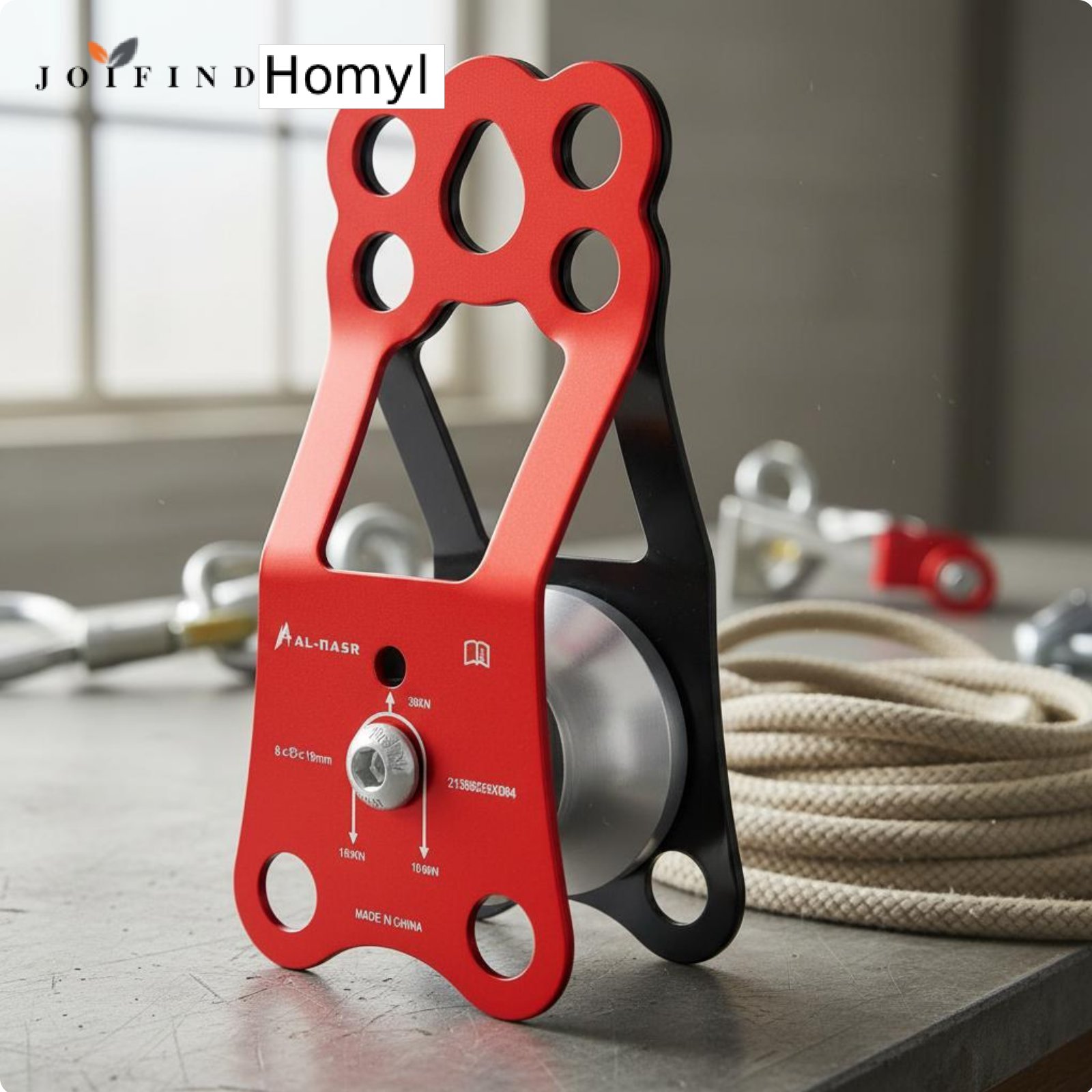 Homyl Built-in Ball Bearings Knot Passing Pulley High-Strength Aluminum Alloy Heavy Duty Rescue Pulley Multi-Hole Hanging Point Design Aerial Ropeway Trolley Safety Locking Pin for Climbers, Arborists, Ziplining, Canyoning ราคา 6,869 บาท*ส่งฟรี