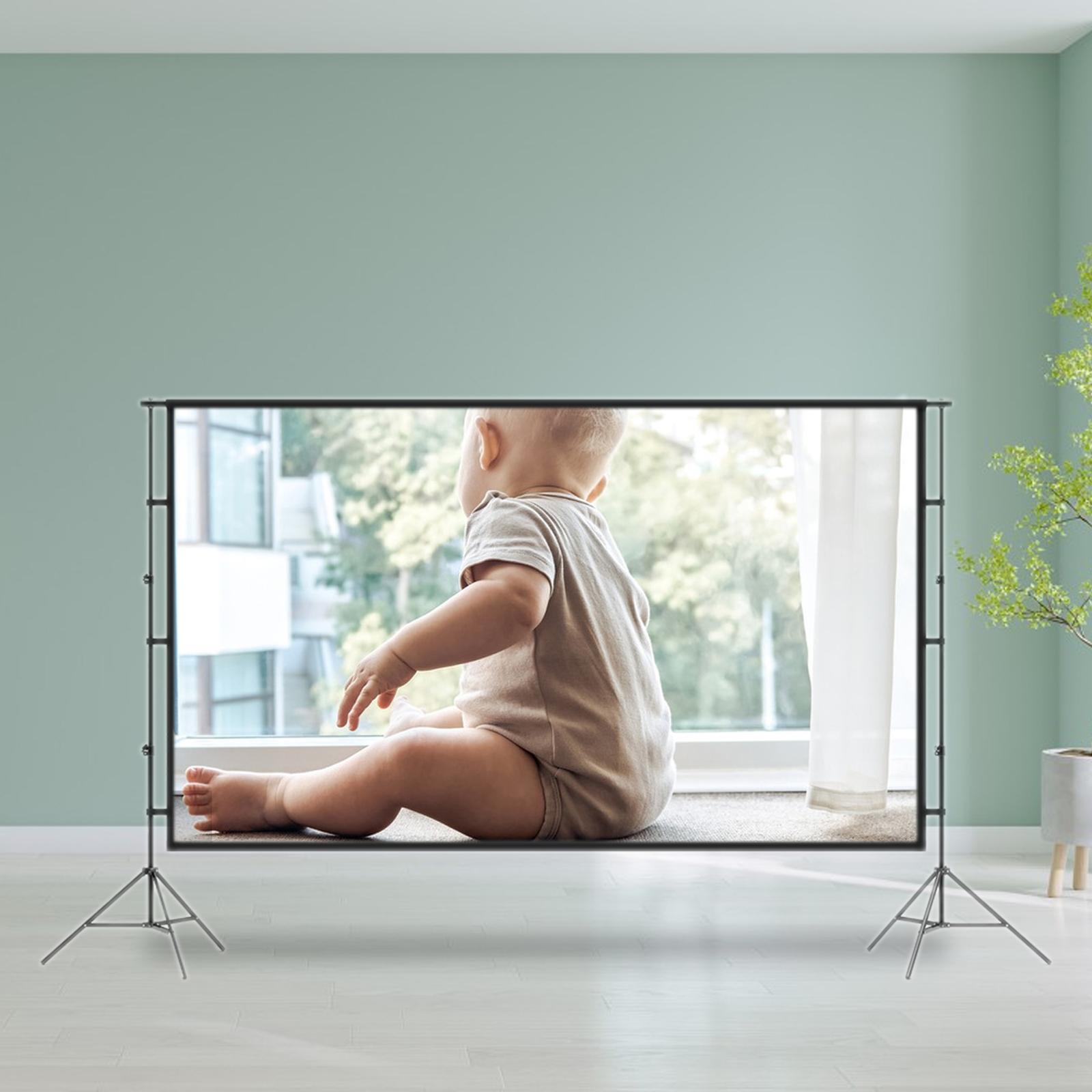 Baoblaze Projector Screen with Stand Lightweight 6 Ropes (5M Each) Trendy 16:9 for Garden Courtyard Movie Night Meetings Presentations ราคา 2,760 บาท*ส่งฟรี