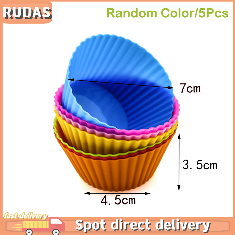 RUDAS 5 cái Khuôn Silicone KHUÔN CUPCAKE bánh muffin nướng bánh KHUÔN CUPCAKE Silicone tái sử dụng c