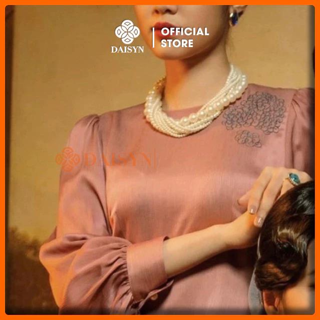 [ DAISYN ] N864 choker dây chuyền hạt ngọc trai nhân tạo 7 sợi , dây chuyền cưới, thiết kế dây chuyền ngọc trai nhân tạo