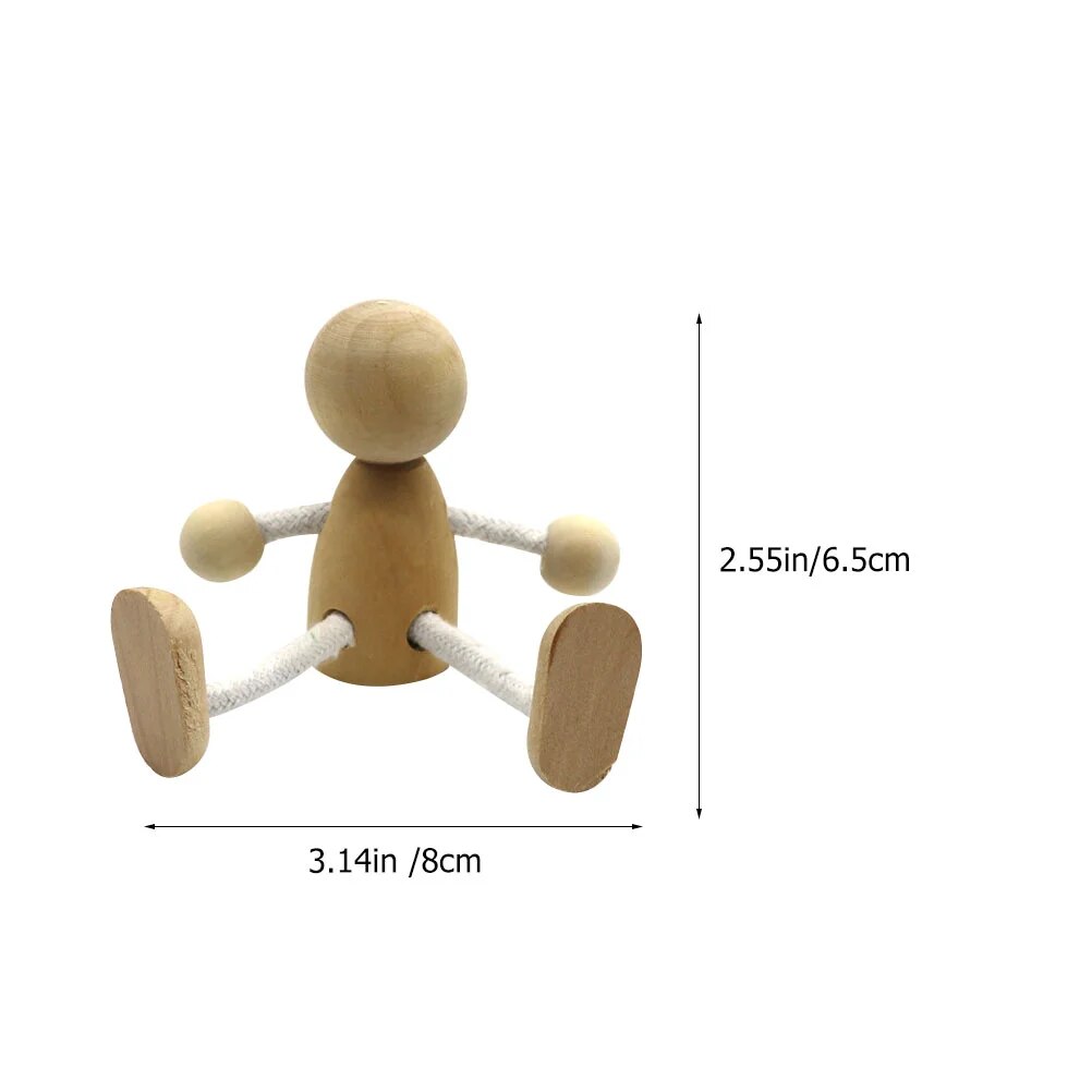 2 Pcs đồ chơi câu đố Bằng Gỗ Người Đàn Ông Peg Vui Tự Làm Con Rối Sơn Móng Tay Con Số Thủ Công Decors Phụ Kiện Trẻ Em