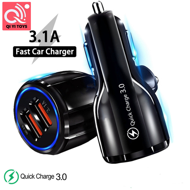 Universal Aluminum Alloy Qc3.0 Dual Usb Car Charger Fast Charging Stable