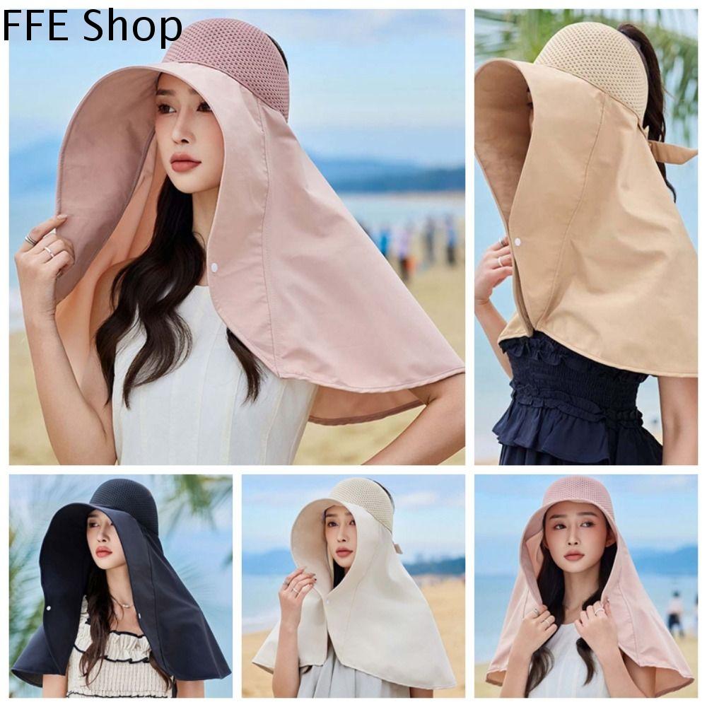 UREAN Rộng vành Mũ ngư dân khăn choàng Đàn hồi Thoáng khí Mũ tai bèo đi bộ đường dài Thường ngày Mũ Lưỡi Trai Mũ leo núi Famale