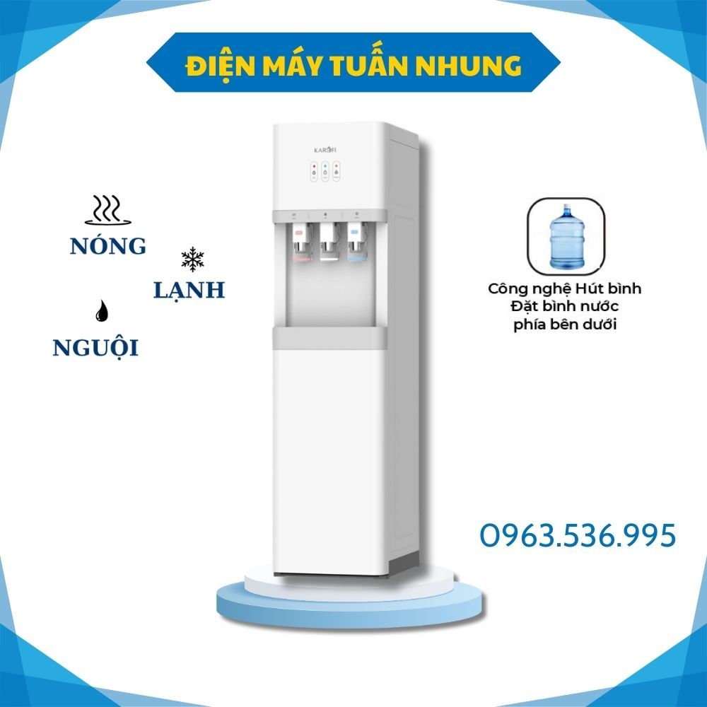 Máy nóng lạnh Karofi HCV206 - Cây nước nóng, lạnh, nguội Karofi HCV206 hút bình – 3 vòi