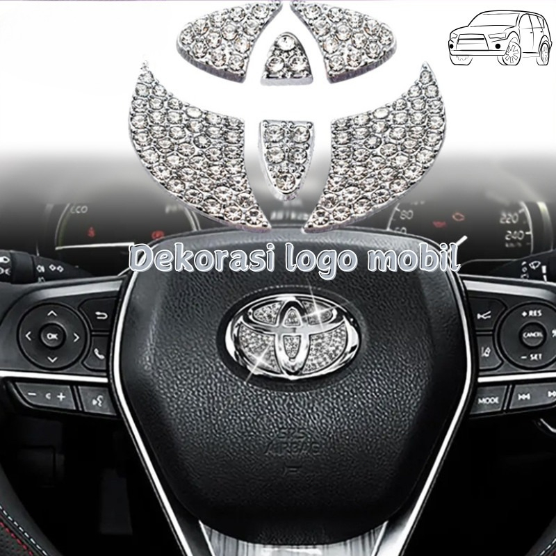 【Vinnatsu】Sticker Emblem Logo Stir Mobil Bling Car Bling Berlian Imitasi Untuk Toyota Honda Sticker Harga 20,150 rupiah*Gratis Ongkir