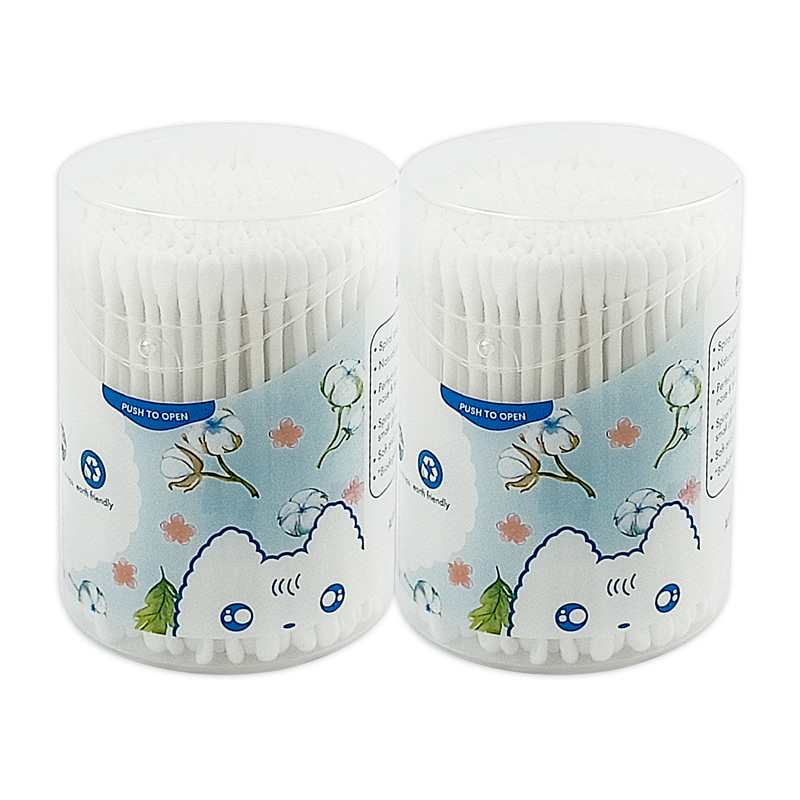 FIFFY TWIN PACK MINI COTTON BUD (100PCS x 2 DRUMS) PUTIK KAPAS BAYI (98-643)