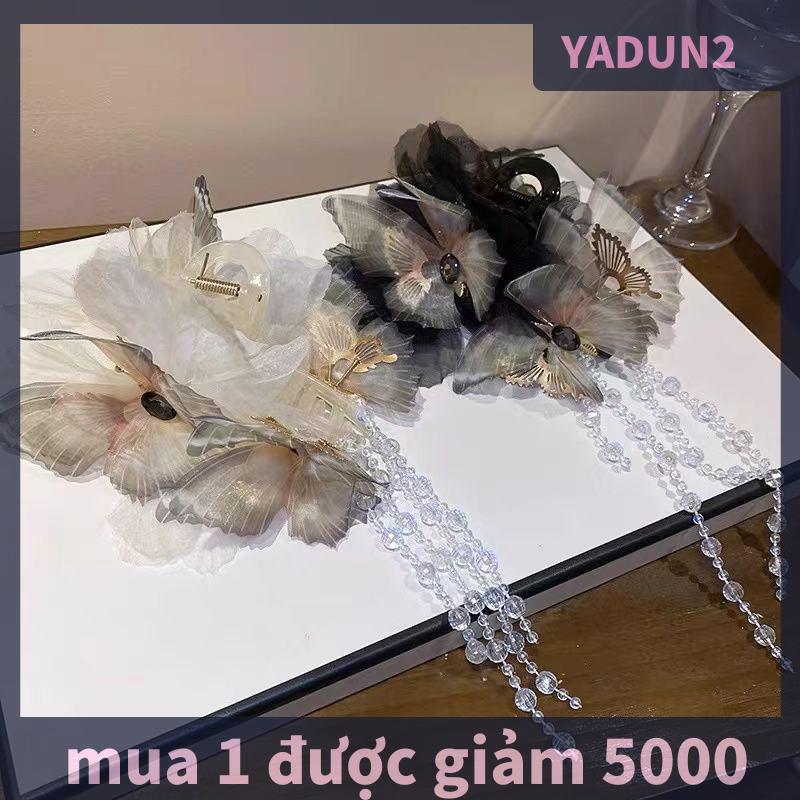 mua 1 được giảm 5000 Kẹp tóc ngọc trai hoa tua rua cổ điển Phụ kiện tóc Cá Mập Bướm lớn