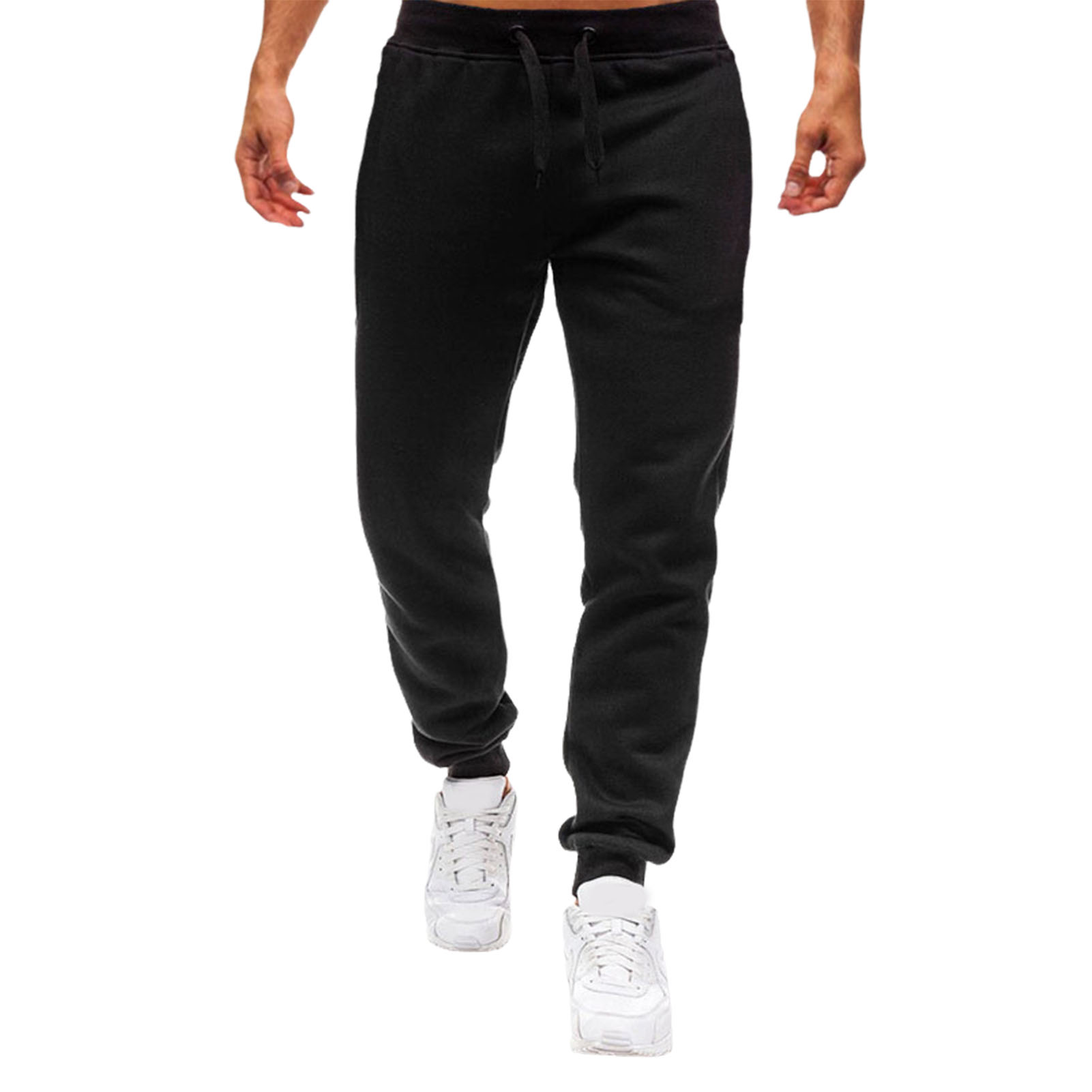 UHH Men Sports Trousers Men Trousers Men's Casual Elastic Waist Sweatpants with Pockets – Lightweight Stretchy Loose Fit Sport Pants for Running Cycling and Everyday Wear – Perfect for Spring and Fall - 1