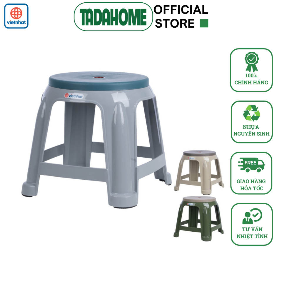 Ghế Đẩu Trυng Mặt Tròn Việt Nhật 2061, Ghế Nhựa, Ghế Quán Ăn, Cafe, Trà Chanh - TADAHOME